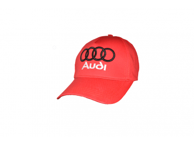 Червена шапка AUDI с козирка